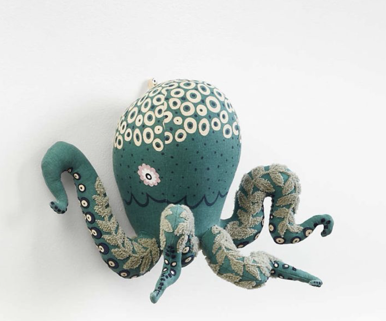 Embroidered octopus wall plush