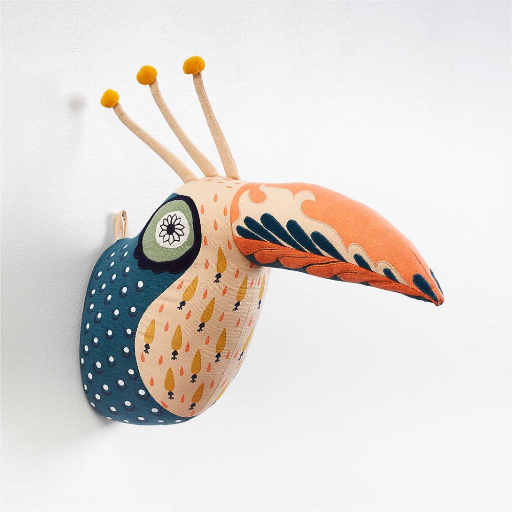 Woven fabric toucan wall mount